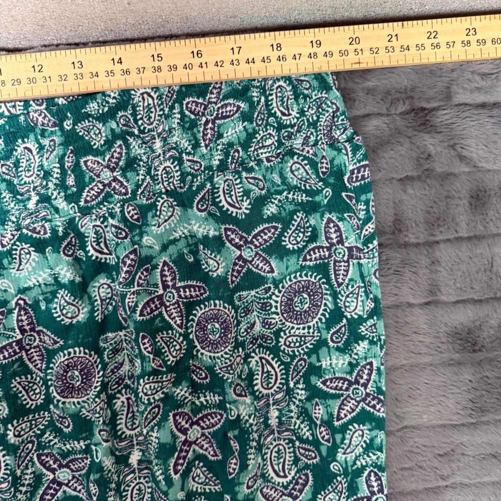 Style & Co Womens XXL Green Paisley Wide Leg Mid Rise Comfort Waist Pants NWT - Picture 2 of 9